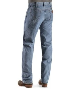 Wrangler Men's Stone Beach Light Wash Premium Performance Bootcut Jeans