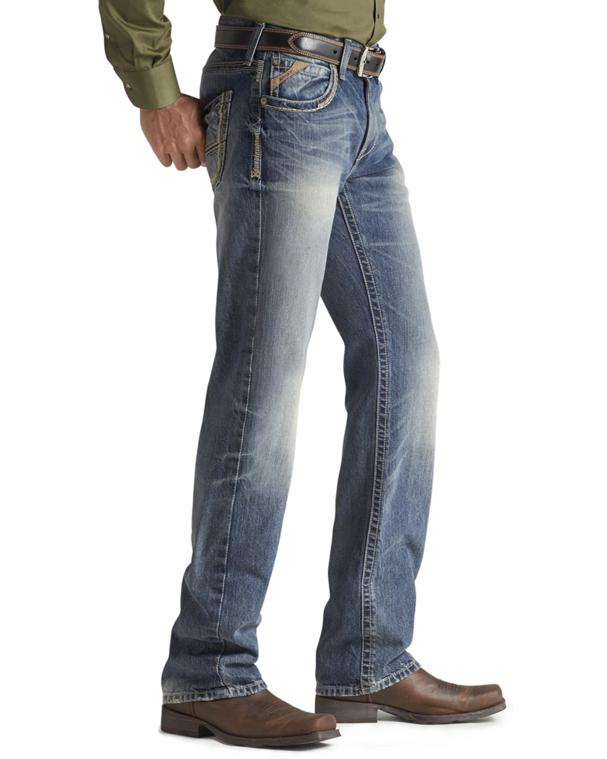 Ariat Men's M5 Ridgeline Medium Wash Slim Straight Jeans 4 Ariat Men's M5 Ridgeline Medium Wash Slim Straight Jeans - Image 2