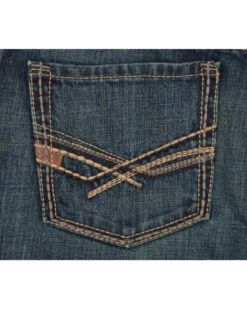 Ariat Men's Blue M3 Multi-Stitch Storm Jeans - Straight Leg -Western Cowboy Supplies 2000077599 400 D2