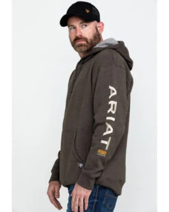 Ariat Men's Heather Bark Rebar Graphic Work Hooded Sweatshirt -Western Cowboy Supplies 2000282124 234 P3