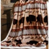 Carstens Home Wrangler Buffalo Southwestern Sherpa Fleece Throw Blanket
