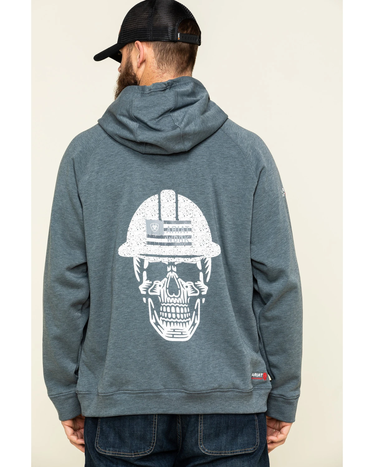 Ariat Men's FR Primo Fleece Roughneck Hooded Sweatshirt- Big 4 Ariat Men's FR Primo Fleece Roughneck Hooded Sweatshirt- Big - Image 2