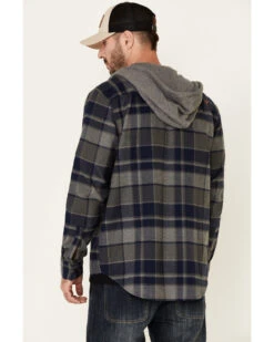 Hawx Men's Dark Gray Townsend Plaid Hooded Long Sleeve Flannel Work Shirt -Western Cowboy Supplies 2000325323 021 P5