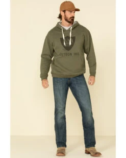 Stetson Men's Green Eagle In Shield Graphic Hooded Sweatshirt -Western Cowboy Supplies 2000327706 020 P3