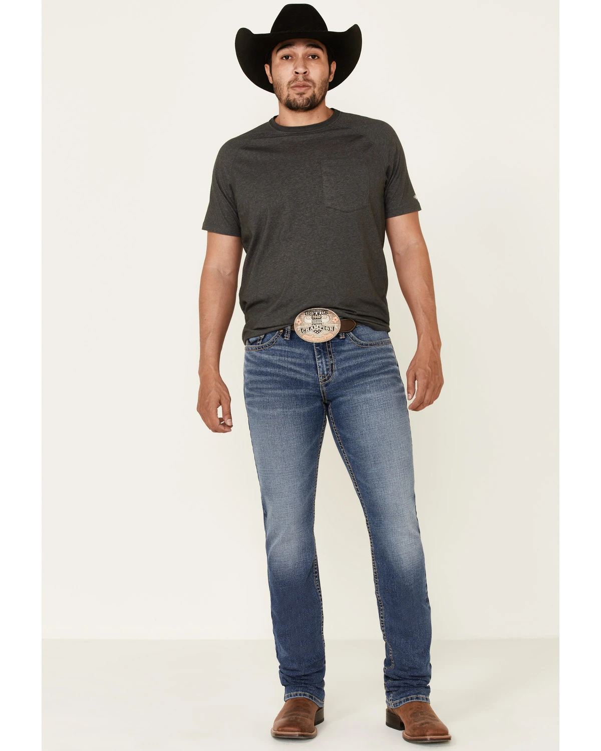 Cody James Men's Bronco Medium Wash Stackable Straight Stretch Jeans 3 Cody James Men's Bronco Medium Wash Stackable Straight Stretch Jeans