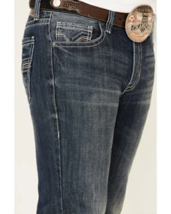 Rock & Roll Denim Men's Dark Double Barrel Relaxed Straight Leg Jeans -Western Cowboy Supplies 2000333350 400 P5