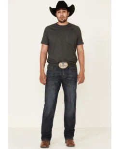 Rock & Roll Denim Men's Dark Vintage Double Barrel Stretch Relaxed Straight Jeans -Western Cowboy Supplies 2000334315 400 P3