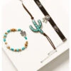 Prime Time Jewelry Women's Cactus Beaded Bracelet Set