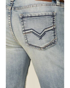 Moonshine Spirit Men's Wild West Light Wash Stretch Stackable Straight Jeans -Western Cowboy Supplies 2000338828 400 P4