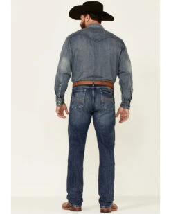 Wrangler 20X Men's Shore Medium Wash Stretch Slim Straight Jeans - Long -Western Cowboy Supplies 2000342095 400 P4