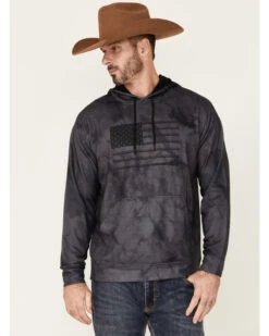 Hooey Men's Tie-Dye Liberty Roper Flag Graphic Hooded Sweatshirt