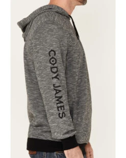 Cody James Men's Heather Black Embroidered Logo Sleeve Pullover Hooded Sweatshirt -Western Cowboy Supplies 2000342814 001 P3