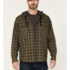 Hawx Men's Plaid Print Robertson Long Sleeve Button Down Hooded Work Flannel Shirt -Western Cowboy Supplies 2000342919 341 P1