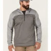 Browning Men's Gray Hayes 1/4 Zip Front Hooded Pullover -Western Cowboy Supplies 2000344233 020 P1