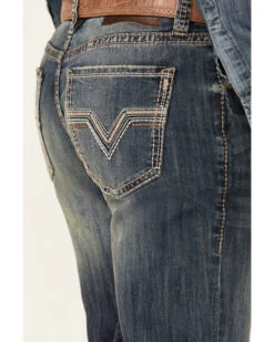 Rock & Roll Denim Men's Double Barrel Dark Vintage Wash Stretch Relaxed Straight Jeans 9 Rock & Roll Denim Men's Double Barrel Dark Vintage Wash Stretch Relaxed Straight Jeans -Western Cowboy Supplies 2000345007 400 P4