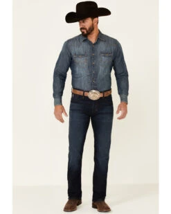 Rock & Roll Denim Men's Hooey Dark Wash Reflex Revolver Slim Straight Jeans -Western Cowboy Supplies 2000345206 400 P3