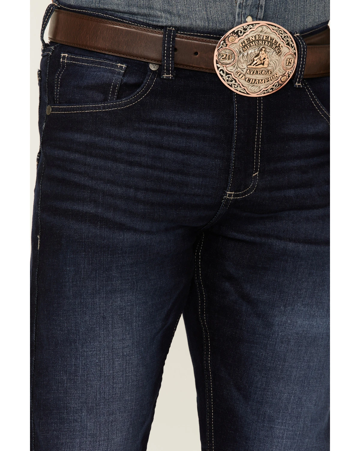 Wrangler 20X Men's Azure Vintage Dark Wash Stretch Slim Bootcut Jeans - Long 4 Wrangler 20X Men's Azure Vintage Dark Wash Stretch Slim Bootcut Jeans - Long - Image 2