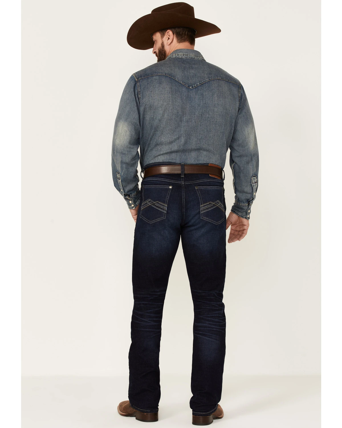 Wrangler 20X Men's Azure Vintage Dark Wash Stretch Slim Bootcut Jeans - Long 5 Wrangler 20X Men's Azure Vintage Dark Wash Stretch Slim Bootcut Jeans - Long - Image 3