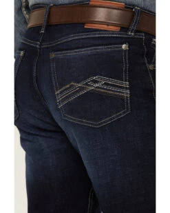 Wrangler 20X Men's Azure Vintage Dark Wash Stretch Slim Bootcut Jeans - Long 9 Wrangler 20X Men's Azure Vintage Dark Wash Stretch Slim Bootcut Jeans - Long -Western Cowboy Supplies 2000347676 400 P4