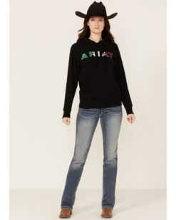 Ariat Women's Black R.E.A.L Mexico Embroidered Logo Pullover Hoodie -Western Cowboy Supplies 2000347974 001 P4