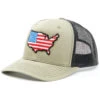 Oil Field Hats Men's Loden & Black American Flag US Patch Mesh-Back Ball Cap -Western Cowboy Supplies 2000350292 341 P1