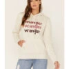 Wrangler Women's Multi Stacked Logo Shirttail Pullover Hoodie -Western Cowboy Supplies 2000350345 104 P1