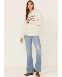 Wrangler Women's Multi Stacked Logo Shirttail Pullover Hoodie -Western Cowboy Supplies 2000350345 104 P4