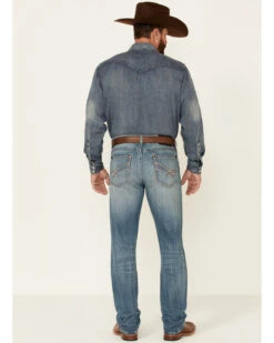 Rock 47 By Wrangler Men's Cochran Medium Wash Stretch Slim Straight Jeans -Western Cowboy Supplies 2000350739 400 P3