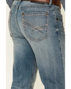 Rock 47 By Wrangler Men's Cochran Medium Wash Stretch Slim Straight Jeans -Western Cowboy Supplies 2000350739 400 P4