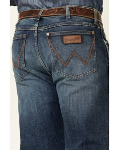 Wrangler Retro Men's Mauney Dark Wash Stretch Slim Straight Jeans - Long -Western Cowboy Supplies 2000350743 400 P3