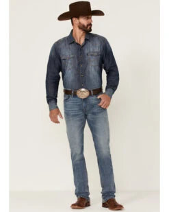 Rock & Roll Denim Men's Hooey Light Vintage Wash Revolver Stretch Slim Straight Jeans -Western Cowboy Supplies 2000351106 400 P3