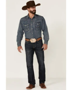 Rock & Roll Denim Men's Vintage Dark Revolver Stretch Slim Straight Jeans -Western Cowboy Supplies 2000351108 400 P3