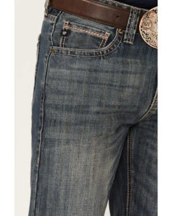 Rock & Roll Denim Men's Vintage Dark Wash Double Barrel Relaxed Straight Jeans -Western Cowboy Supplies 2000351110 400 P4