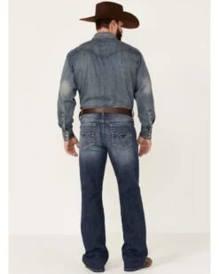 Cody James Men's Double Kicker Medium Dark Wash Stretch Relaxed Bootcut Jeans -Western Cowboy Supplies 2000351797 400 P3