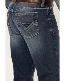 Cody James Men's Double Kicker Medium Dark Wash Stretch Relaxed Bootcut Jeans -Western Cowboy Supplies 2000351797 400 P4