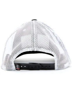 Justin Men's Black Thin Line Embroidered Flag Mesh-Back Ball Cap -Western Cowboy Supplies 2000353915 001 P3