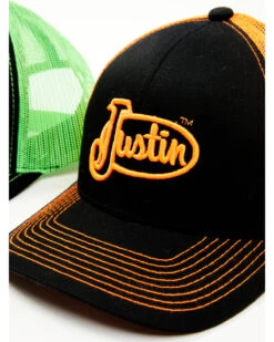Justin Men's Assorted Embroidered Neon Logo Mesh Back Trucker Cap -Western Cowboy Supplies 2000353917 900 P2