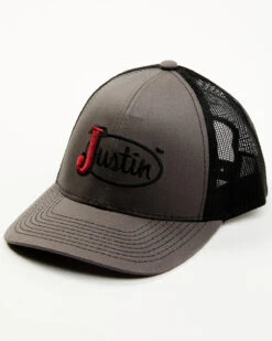Justin Men's Embroidered Logo Mesh Back Trucker Cap