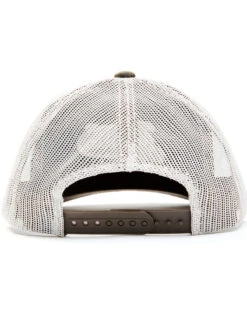 Justin Men's Brown Oilskin Embroidered Logo Mesh-Back Ball Cap -Western Cowboy Supplies 2000353919 200 P3