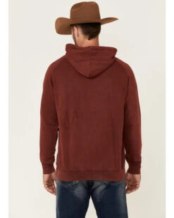 Stetson Men's Red Mineral Wash Distressed Eagle Graphic Hooded Sweatshirt -Western Cowboy Supplies 2000354136 400 P4