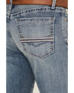 Cinch Men's Ian Medium Stonewash Performance Stretch Slim Bootcut Jeans -Western Cowboy Supplies 2000355871 402 P4