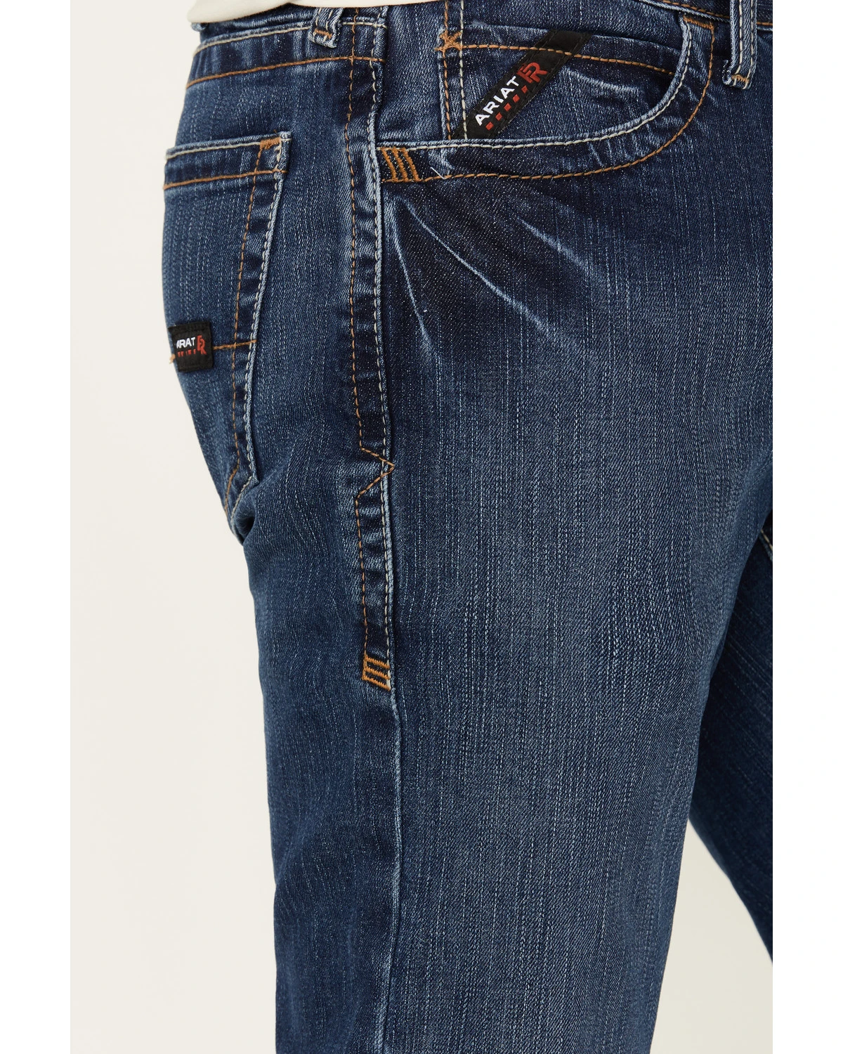 Ariat Men's FR M7 Flint Medium Wash Duratretch Basic Slim Straight Work Jeans 4 Ariat Men's FR M7 Flint Medium Wash Duratretch Basic Slim Straight Work Jeans - Image 2