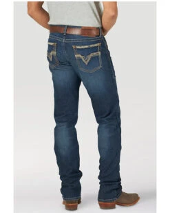 Rock 47 By Wrangler Men's Ruckett Dark Wash Stretch Slim Straight Jeans -Western Cowboy Supplies 2000358077 400 P3