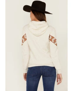 RANK 45 Women's Logo Southwestern Print Sleeve Trim Pullover Hooded Sweatshirt -Western Cowboy Supplies 2000358415 104 P4