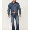 Rock 47 By Wrangler Men's Edmond Medium Wash Stretch Slim Bootcut Jeans -Western Cowboy Supplies 2000359727 414 P1
