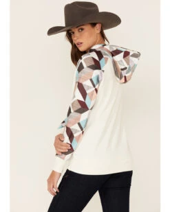 Hooey Women's Modern Colorblock Geo Print Pullover Hooded Sweater 8 Hooey Women's Modern Colorblock Geo Print Pullover Hooded Sweater -Western Cowboy Supplies 2000360944 110 P3