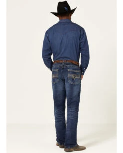 Rock 47 By Wrangler Men's Prichett Dark Wash Stretch Slim Straight Jeans -Western Cowboy Supplies 2000361296 416 P3