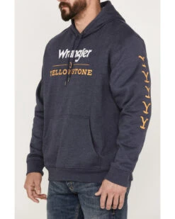 Wrangler Men's Yellowstone Logo Sleeve Hooded Sweatshirt -Western Cowboy Supplies 2000361693 410 P3