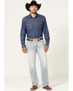 Cinch Men's Ian Light Stonewash Performance Stretch Slim Bootcut Jeans