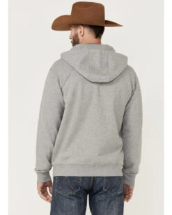 HOOey Men's Chest Stripe Light Gray Zip-Front Hooded Jacket -Western Cowboy Supplies 2000363526 025 P4